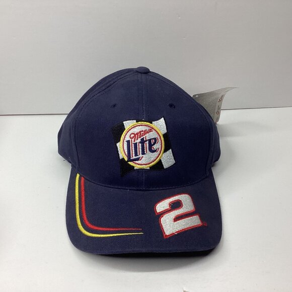 Miller Lite NASCAR Hat Rusty Wallace Chase Authentics Men's One Size Navy Blue 2 - Picture 1 of 5